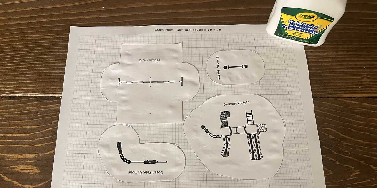 Gluing down playground equipment for design