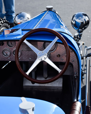 Classic car steering wheel detail