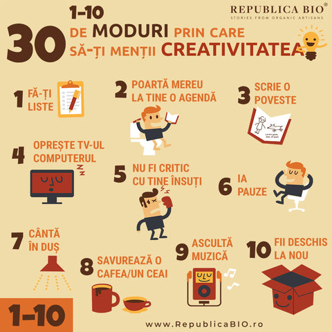 30 de moduri prin care să-ți menții creativitatea - Republica BIO