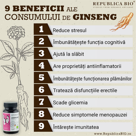 Cele mai cunoscute 9 beneficii ale consumului de ginseng - Republica BIO