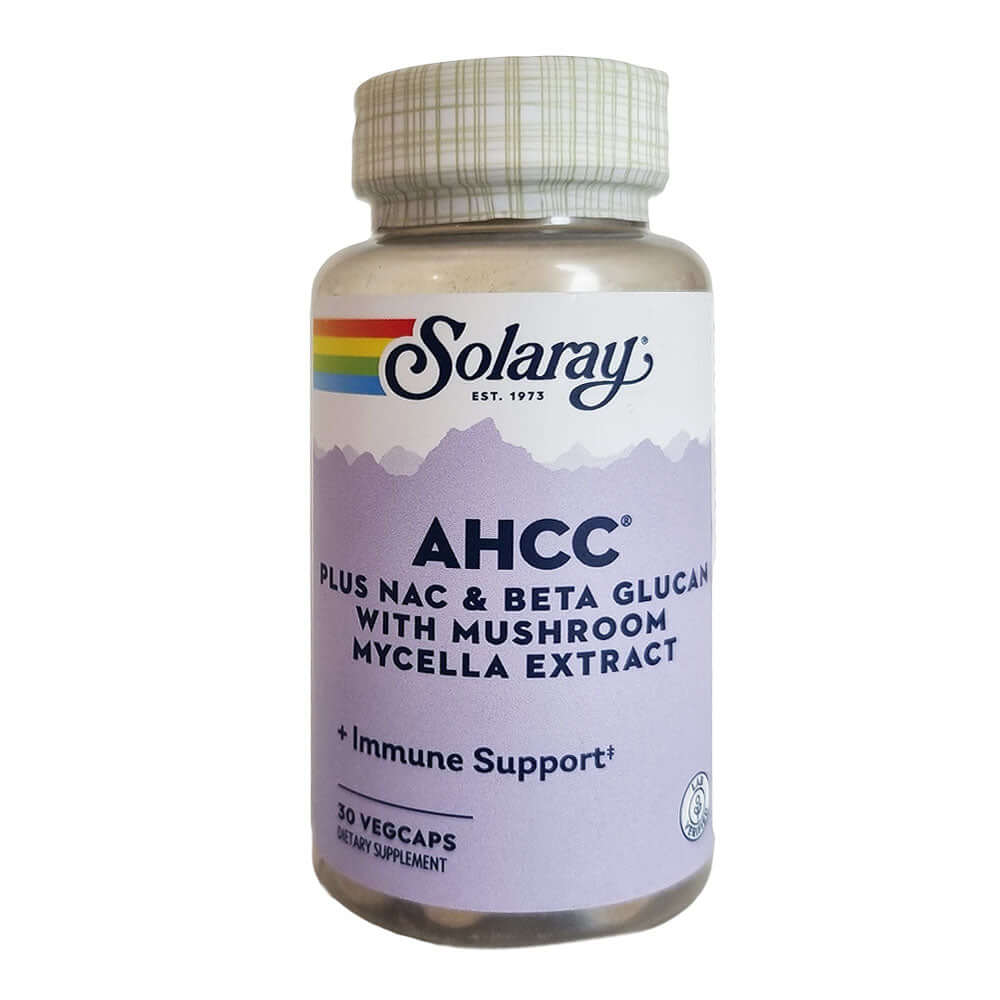 AHCC plus NAC & Beta Glucan 30 capsule vegetale Solaray, natural, Secom