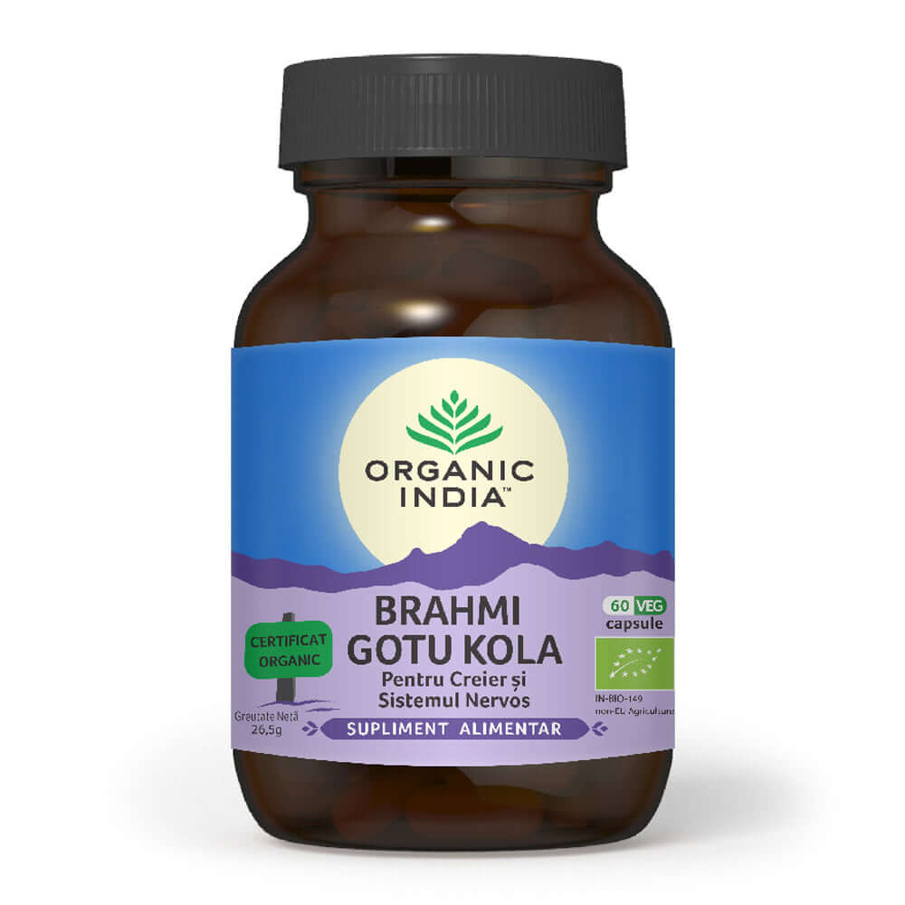 Brahmi-Gotu Kola Organic India supliment nutritiv (350 mg), bio, 60 capsule (21 g)