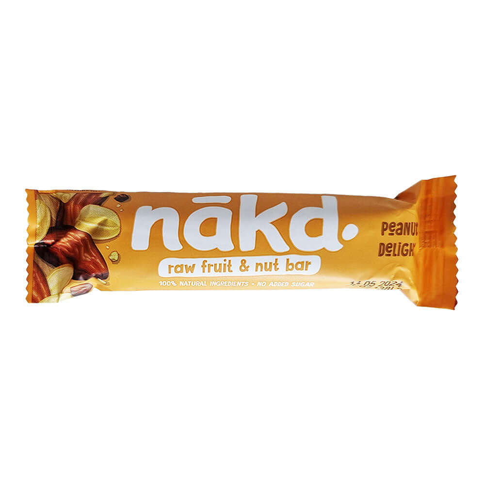 Baton raw-vegan cu arahide fara gluten, Nakd, 35g, natural