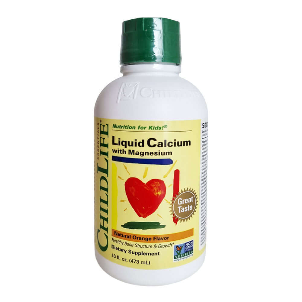 Calcium with Magnesium (gust de portocale) ChildLife Essentials, 474 ml, natural, Secom