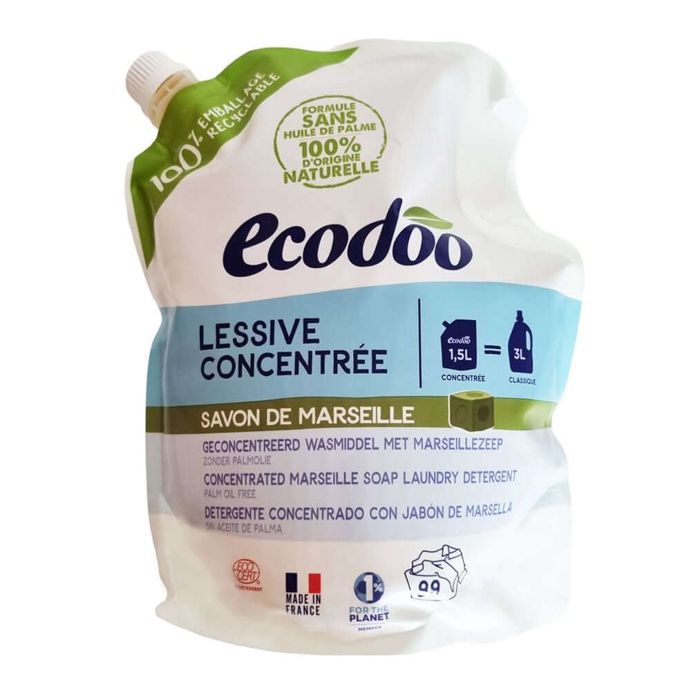 Detergent lichid de rufe ultraconcentrat cu sapun de Marsilia Ecodoo, bio, 1.5l, ecologic