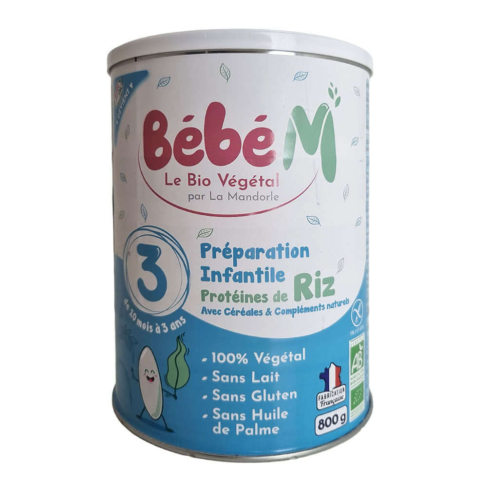 Formula 3 in 1- Cereale + Supliment proteic vegetal pentru bebelusi 10 luni+, La Mandorle, fara lactoza, fara gluten, fara ulei de palmier, bio, 600 g