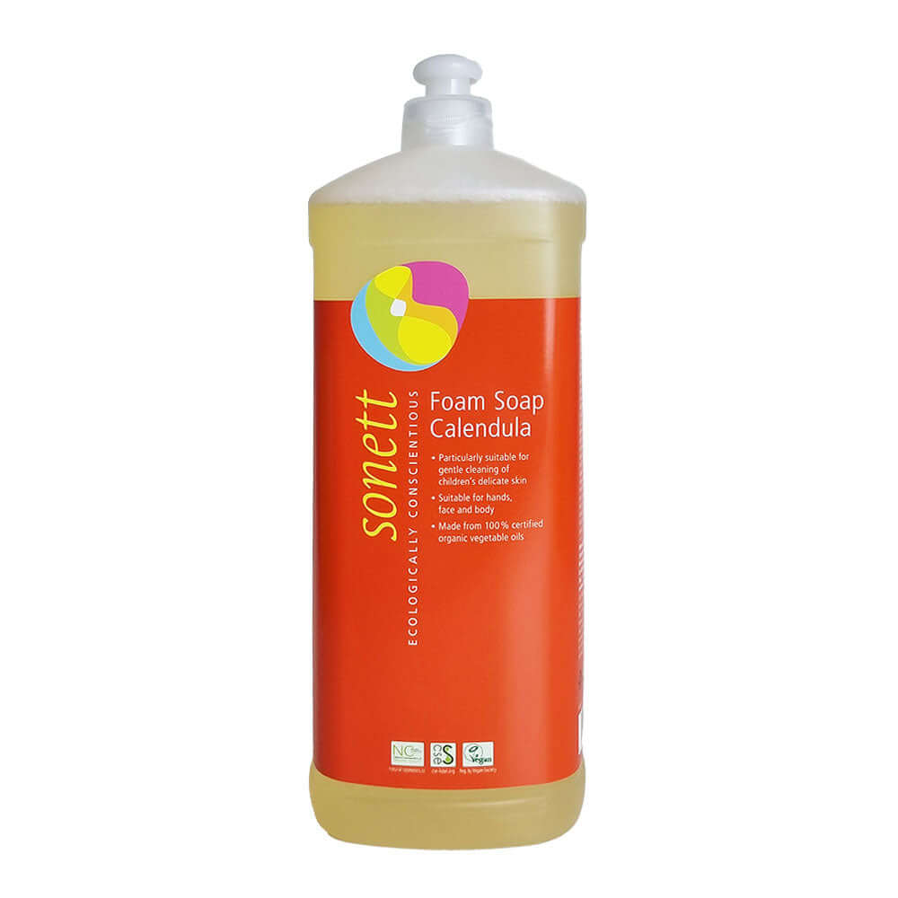 Sapun lichid spumant cu galbenele, pentru copii, (refill pentru dozatorul cu spumare), Sonett, 1 l, bio