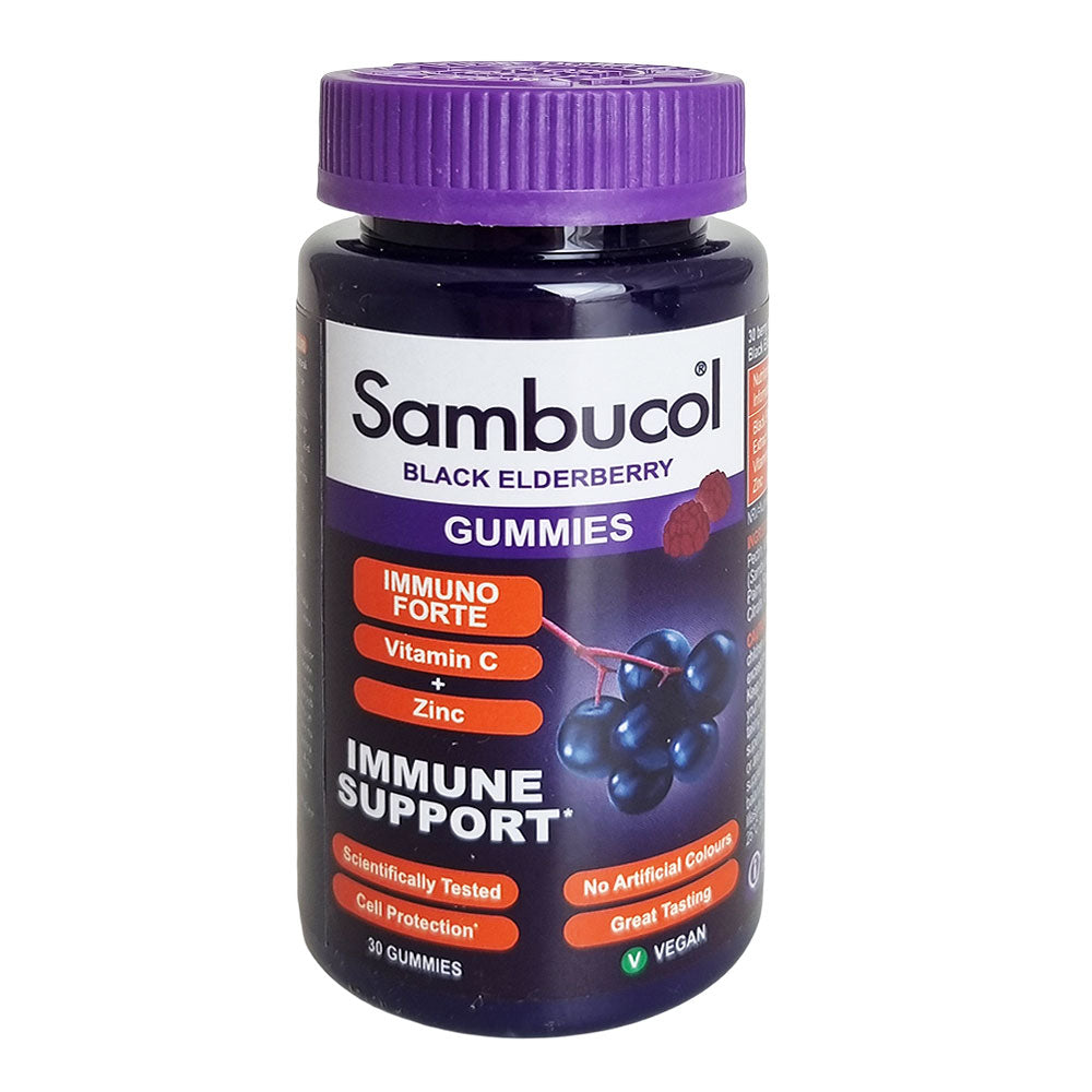 Supliment alimentar Jeleuri Immuno Forte cu extract din soc, Vitamina C si Zinc Sambucol, 30buc, natural