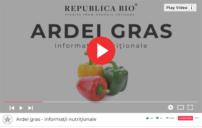 Ardei gras - Informaţii nutriţionale - Republica BIO