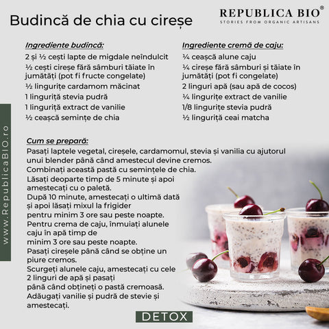 Budincă de chia cu cireșe - Republica BIO