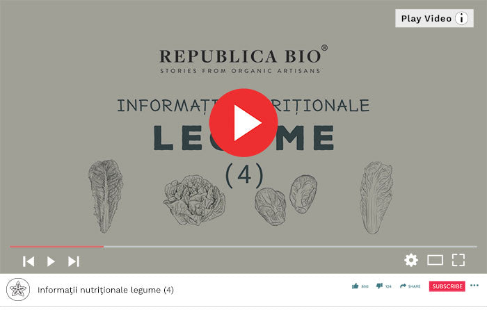Informaţii nutriţionale legume - Video Republica BIO