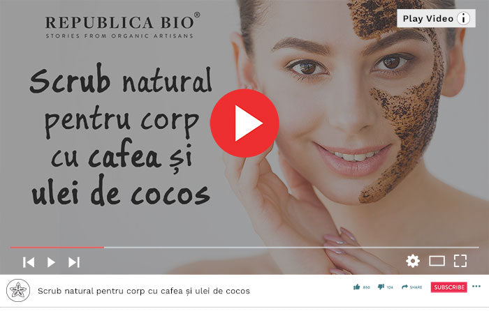 Scrub natural pentru corp cu cafea și ulei de cocos