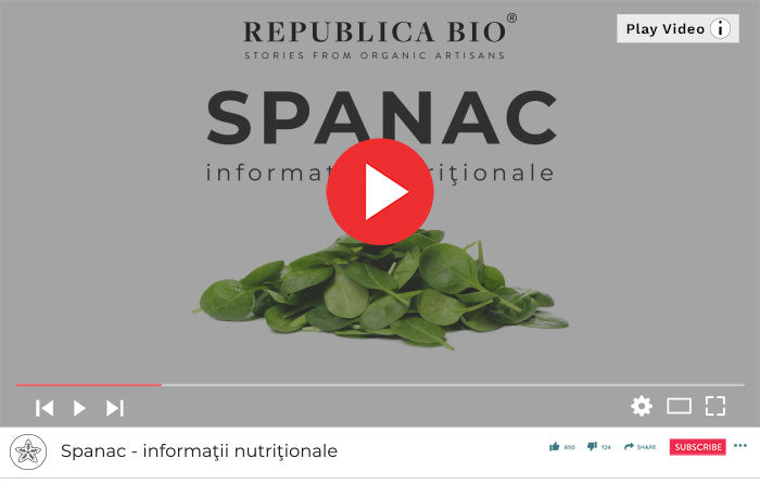 Spanac - Informaţii nutriţionale - Republica BIO