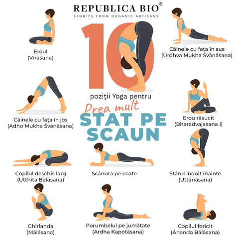 10 poziţii de yoga pentru prea mult stat pe scaun - Republica BIO