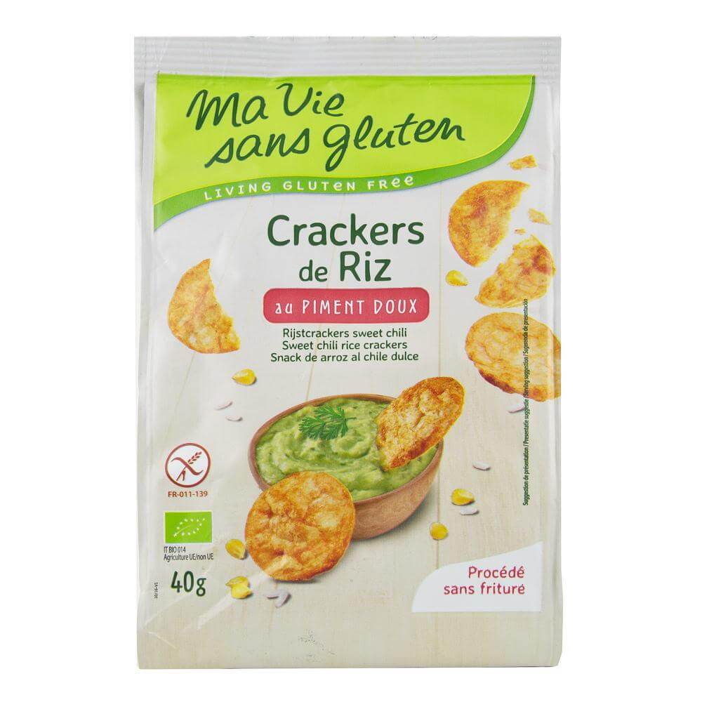 Crackers din orez cu ardei dulce fara gluten Ma vie sans gluten, bio, 40 g