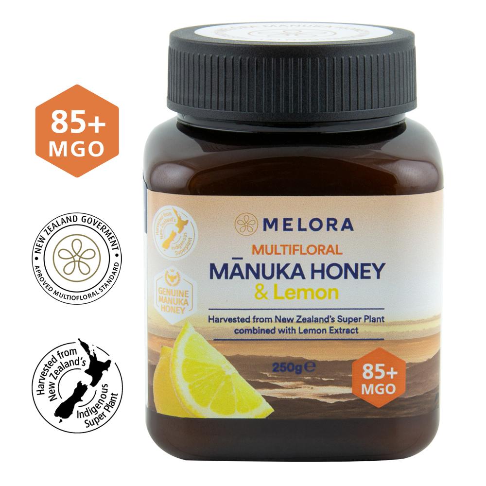 Miere de Manuka poliflora cu lamaie MELORA, MGO 85+ Noua Zeelanda, 250 g, naturala