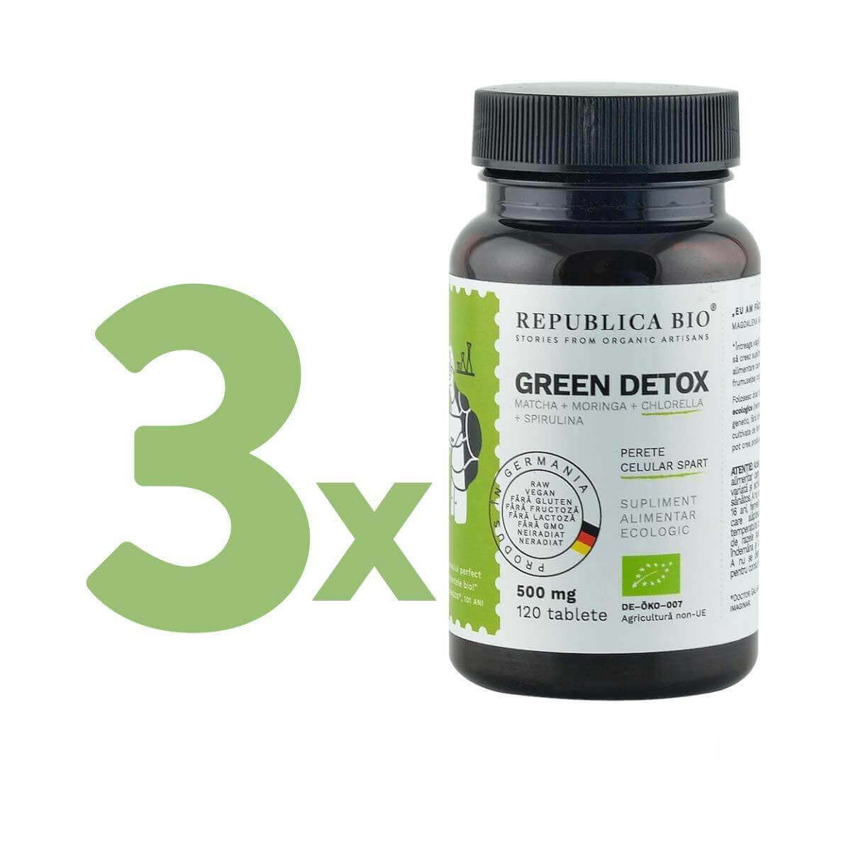 GREEN DETOX BIO Complet, pachet promotional, cura completa pentru 120 de zile, BIO, RAW, VEGAN