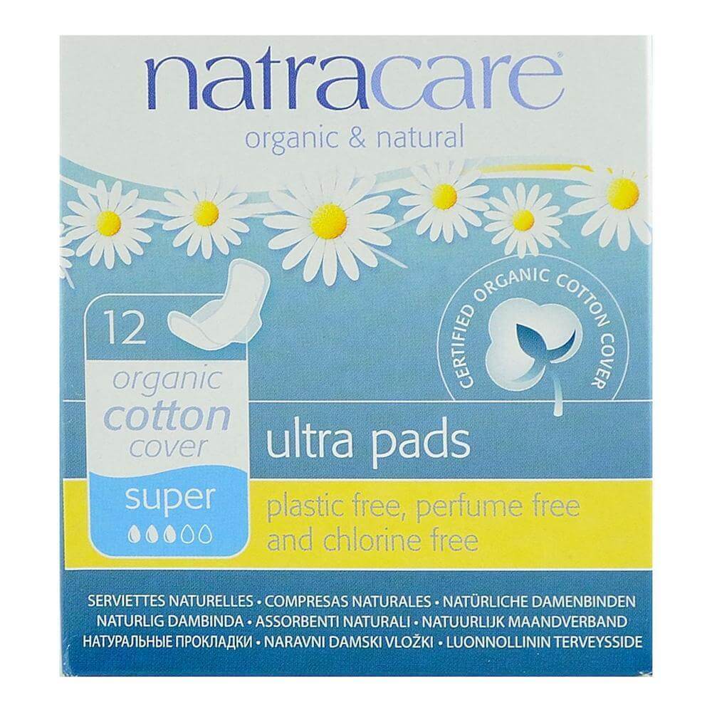 Absorbante Ultra cu Aripioare Super Natracare, 12 buc, bio