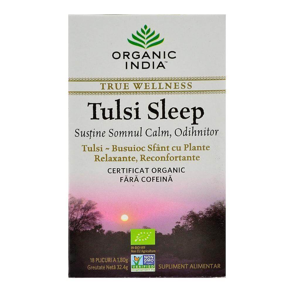 Ceai tulsi sleep organic india, bio, 18 plicuri, 32,4 g