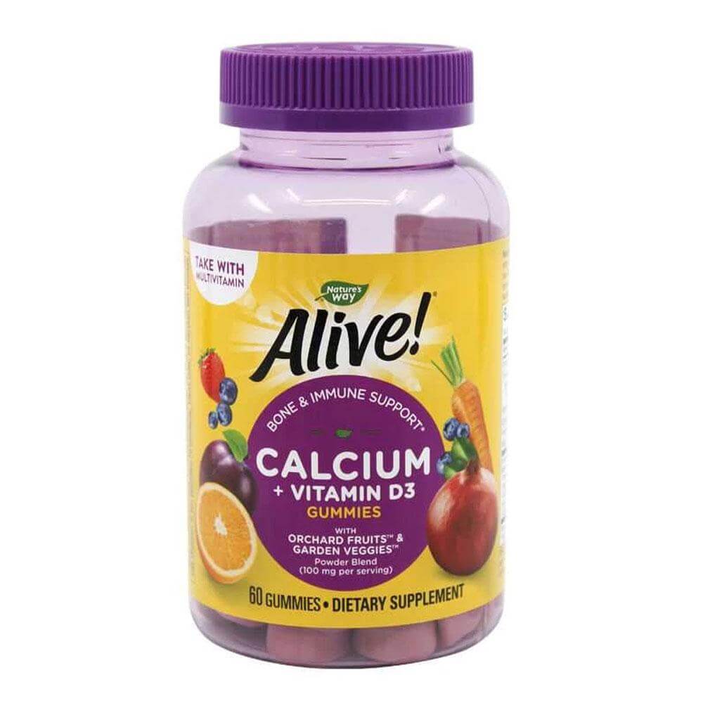 Alive! Calcium + D3 Gummies 60 jeleuri Nature\'s Way, Secom, natural