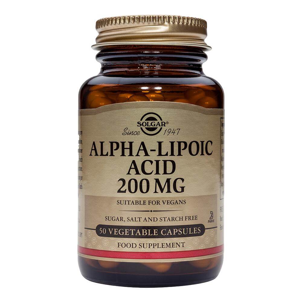 Alpha lipoic acid (antioxidant acid alfa-lipoic) 200mg 50 capsule, solgar, natural