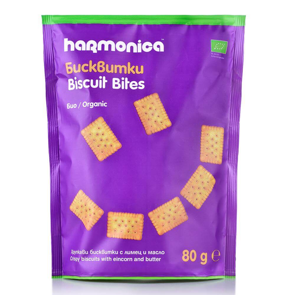 Biscuiti Bites Harmonica, bio, 80 g