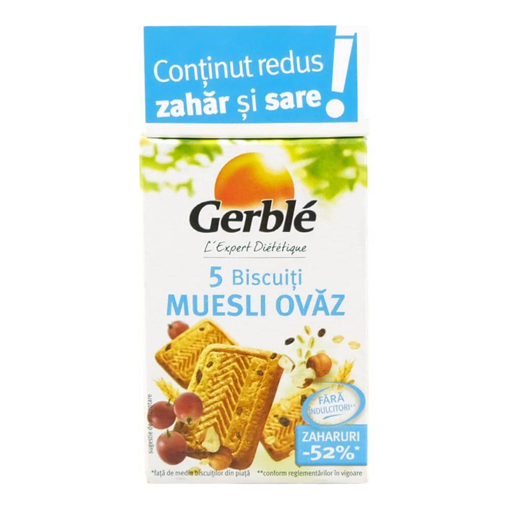 Biscuiti nutritivi cu muesli de ovaz pachet mini gerble, 72,5 g, natural