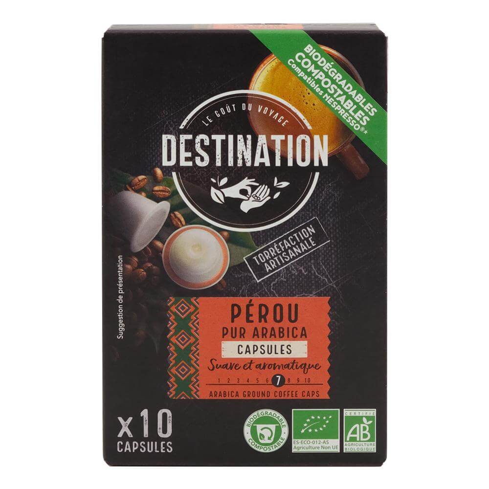 Cafea capsule PEROU Pur Arabica Destination, bio, 55 g (10 capsule)