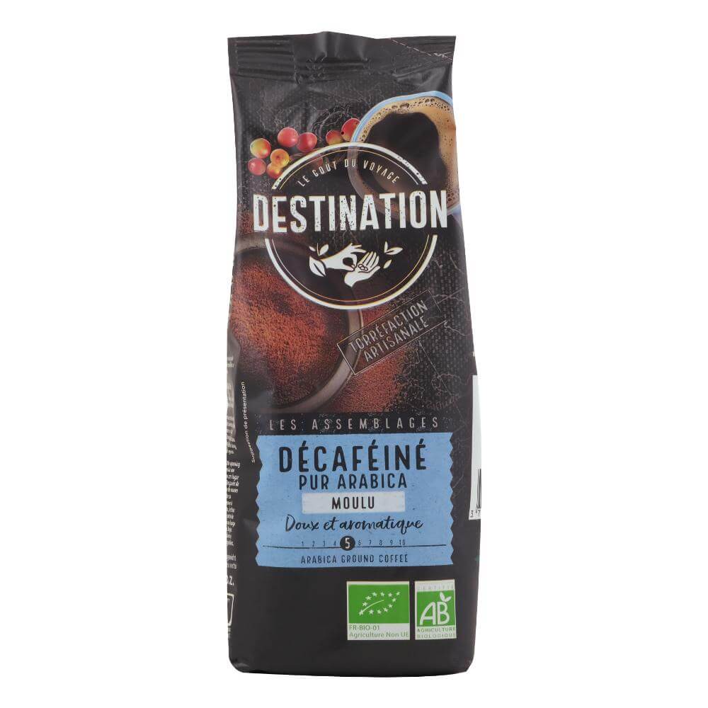 Cafea macinata decafeine pur arabica destination, bio, 250 g