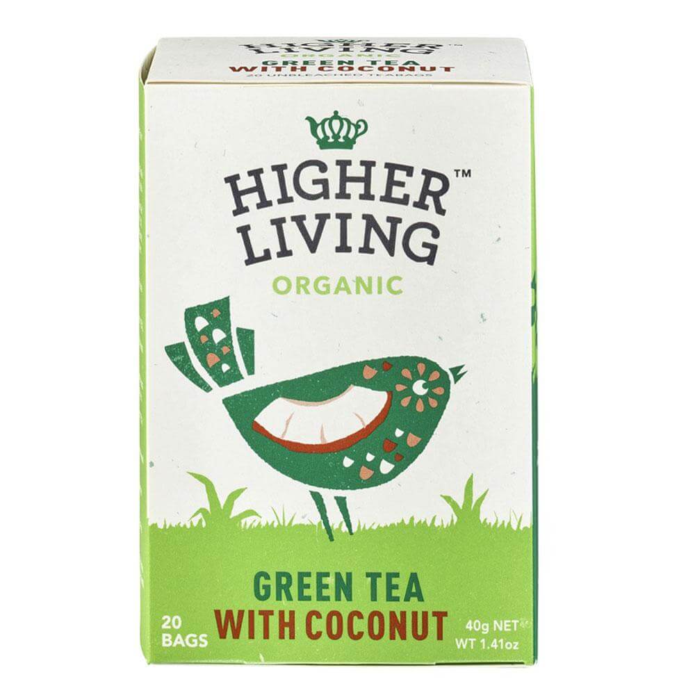 Ceai verde cu cocos Higher Living, bio, 20 plicuri Higher Living imagine 2022