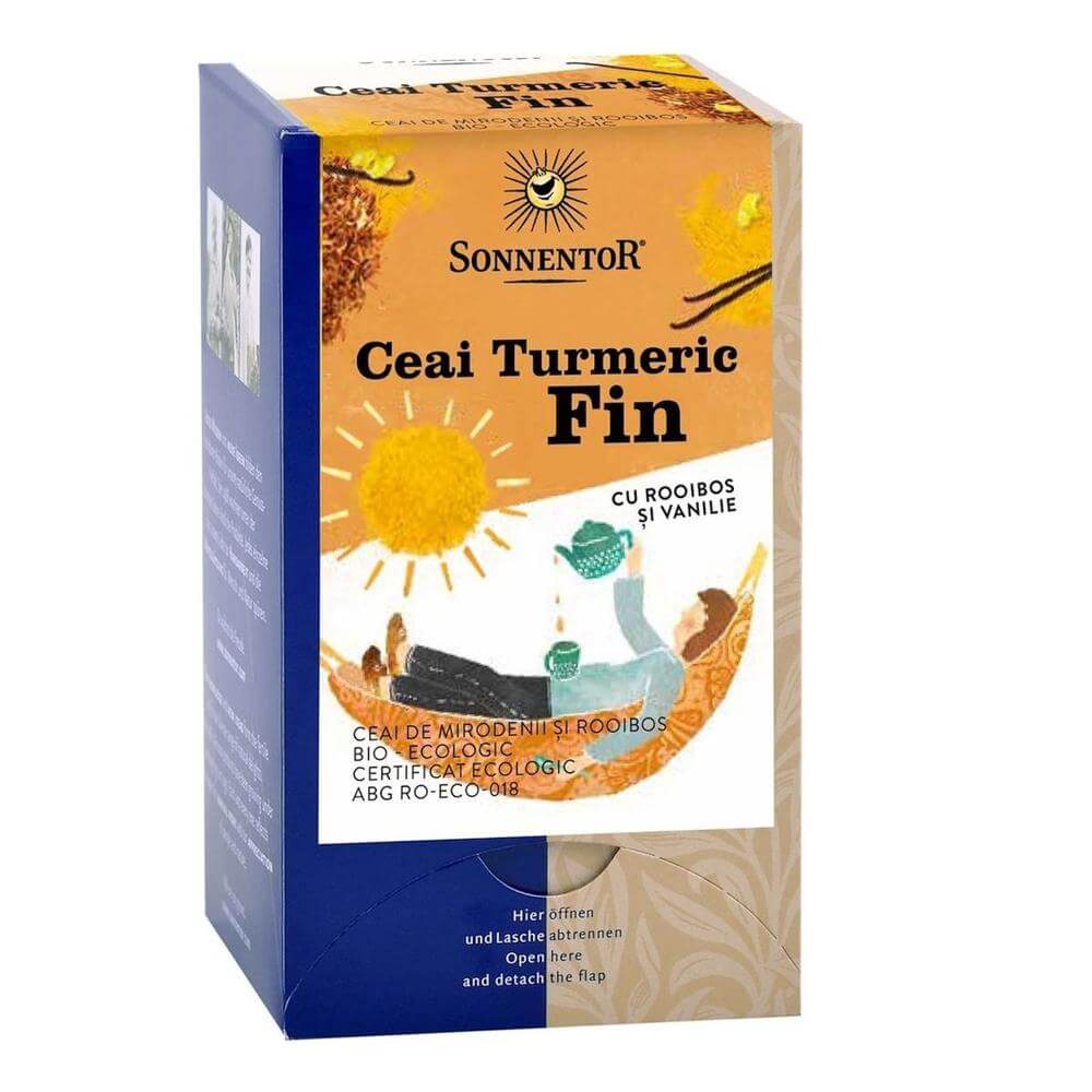 Ceai de Turmeric Fin cu Rooibos si Vanilie Sonnentor, bio, 18 plicuri