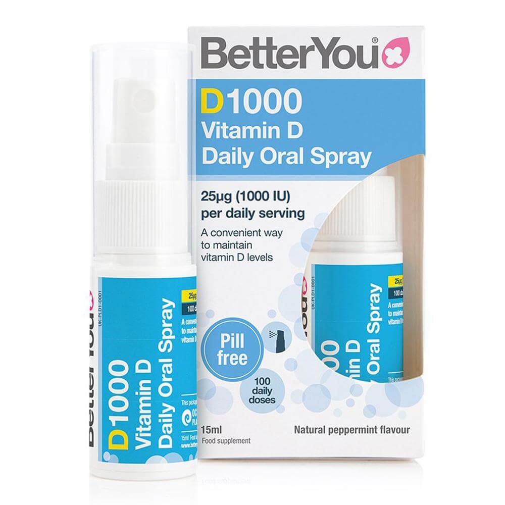 D1000 Spray Oral cu Vitamina D3 1000 IU BetterYou, 100 doze zilnice, 15 ml, natural