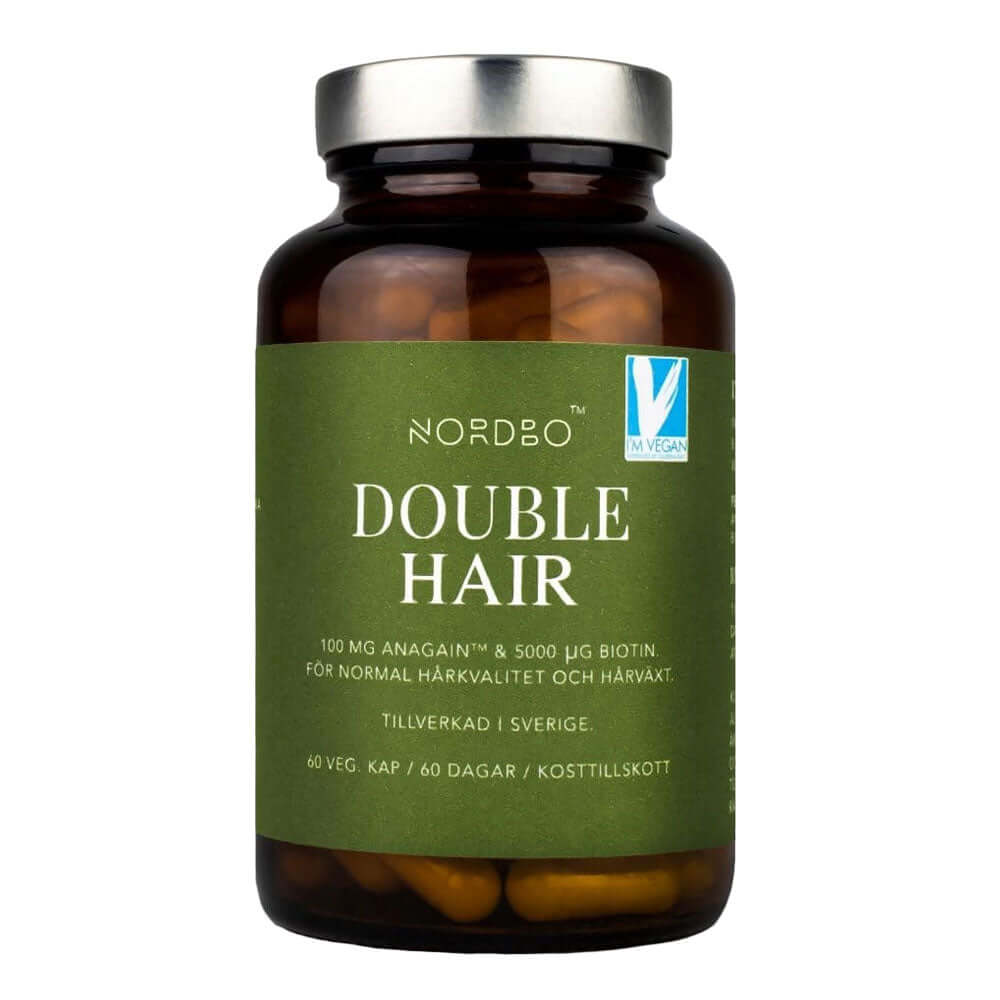 Double Hair (Complex de biotina) VEGAN Nordbo, 60 capsule, natural