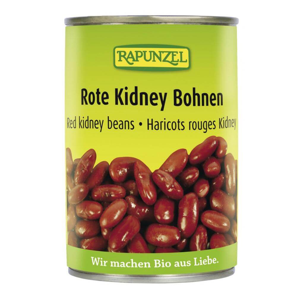 Fasole Kidney rosie la conserva Rapunzel, bio, 400 g