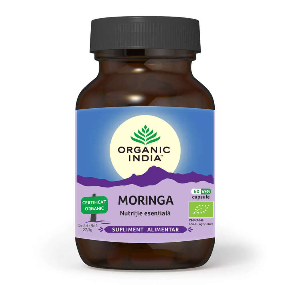 Moringa-Nutritie esentiala Organic India, bio, 60 capsule