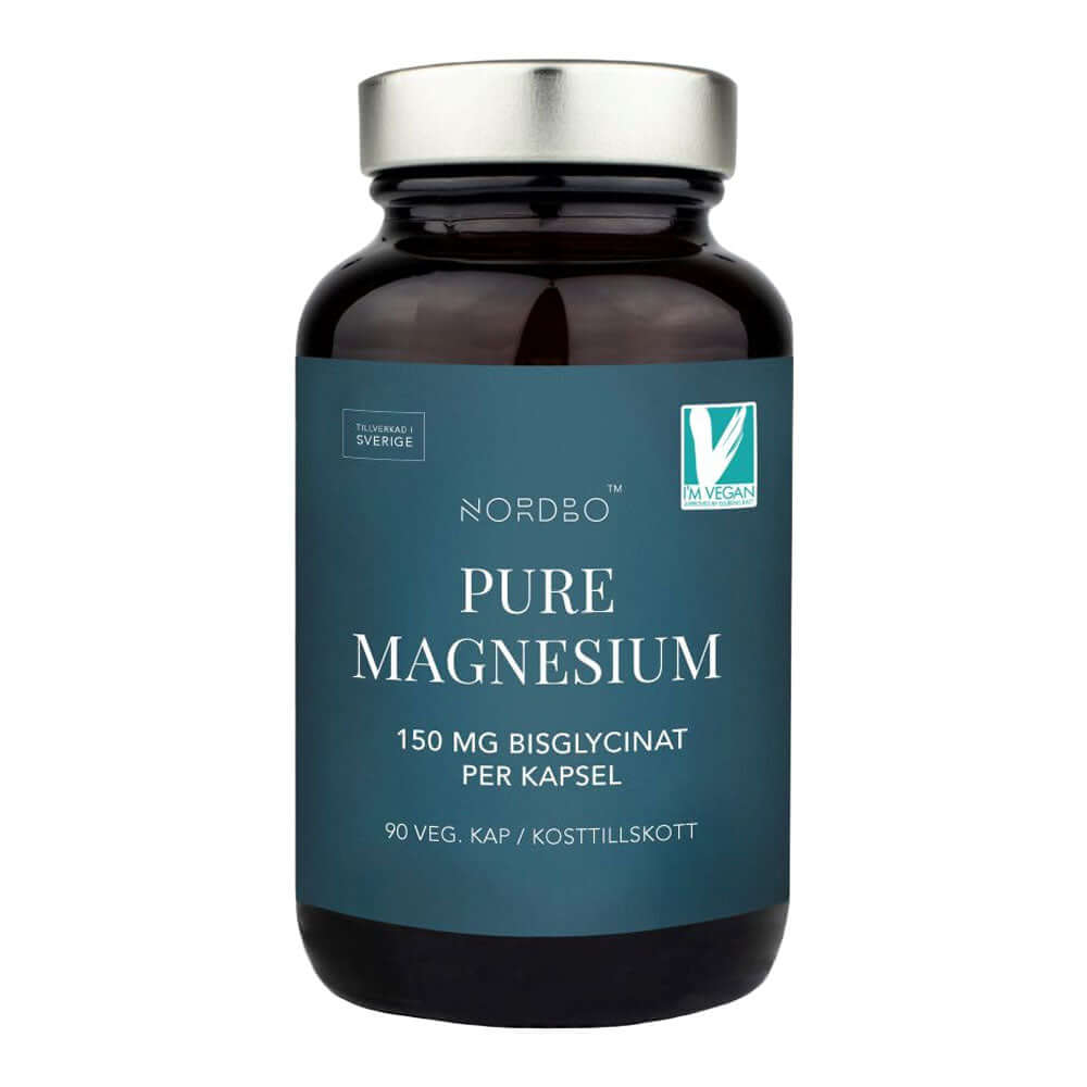 Pure Magneziu (Bisglicinat de Magneziu) VEGAN Nordbo, 90 capsule, natural