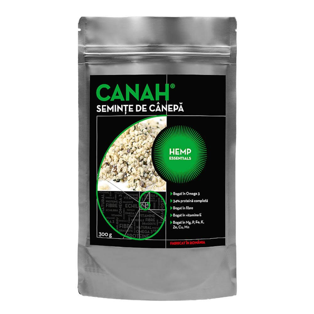 Seminte decorticate de canepa Canah, 300 g, natural