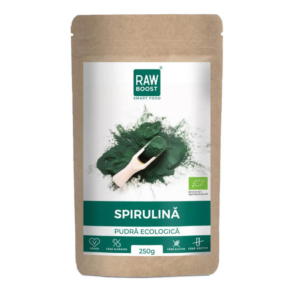 Spirulina pudra RawBoost, bio, 250 g