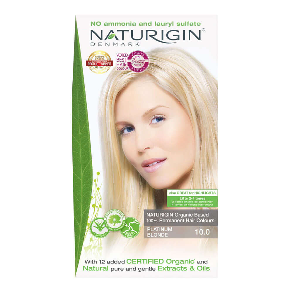 Vopsea de par nuanta 10,0 -Blond platinat Naturigin, 115 ml, naturala