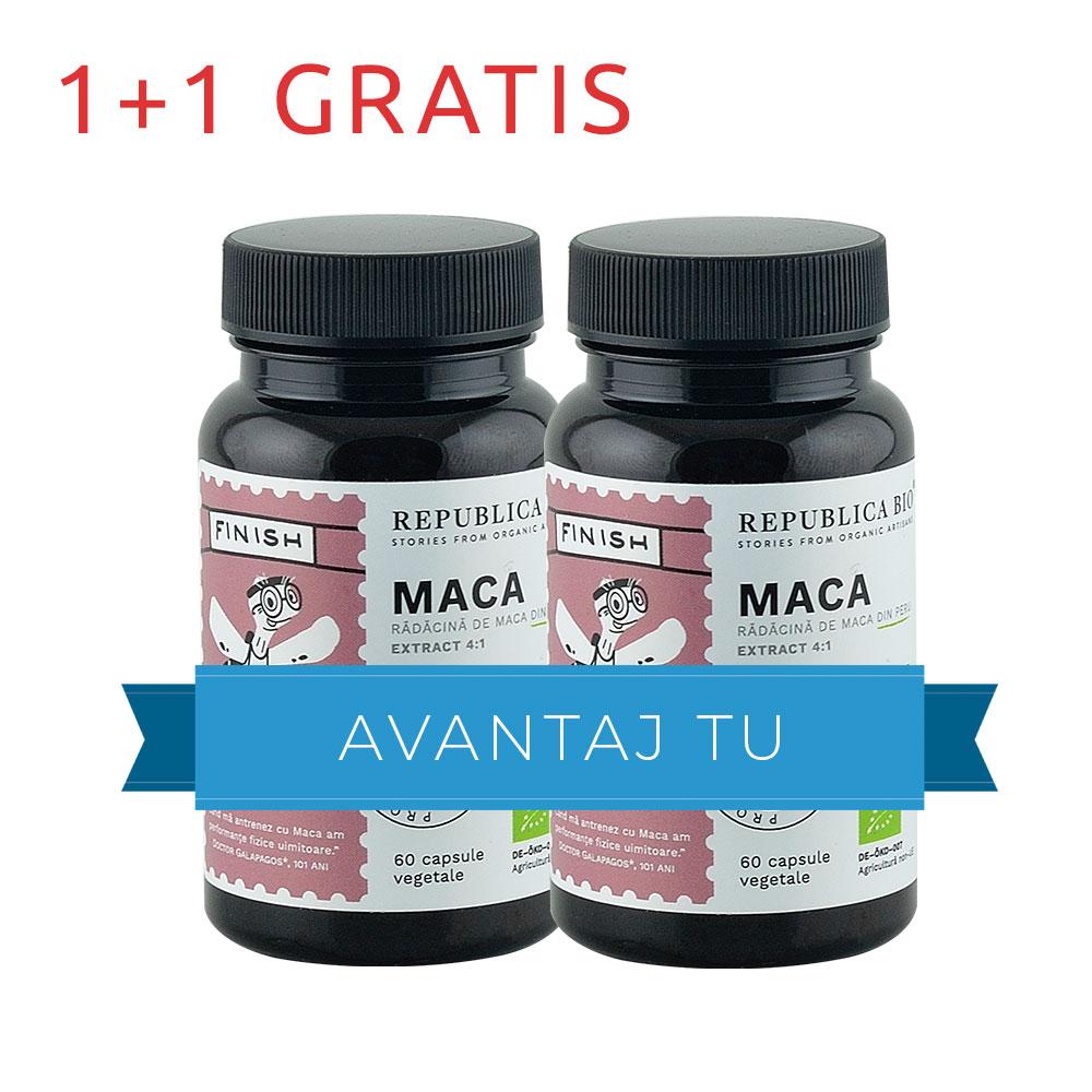 Maca ecologica Republica BIO Extract 4:1, pachet promotional 1+1 gratis, BIO, RAW, VEGAN