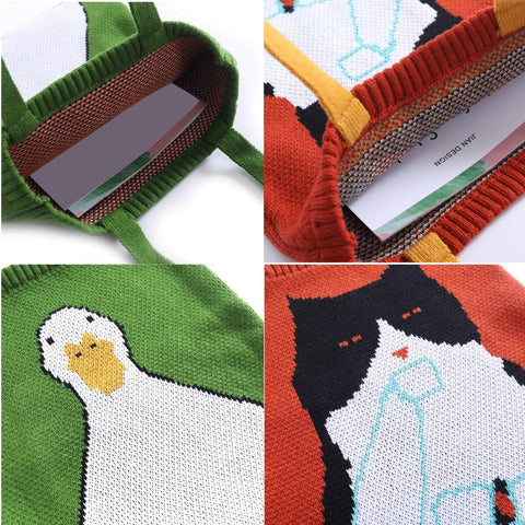 XYANFA Knitting Cuts Of Lamb Knitting Tote Bag Knitter Tote Bag Gift For  Knitter Knitting Lover Gifts Sheep Lamb Lover Gift