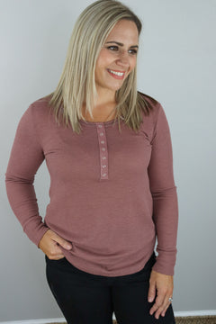 The Peyton Long Sleeve Top-Mulberry