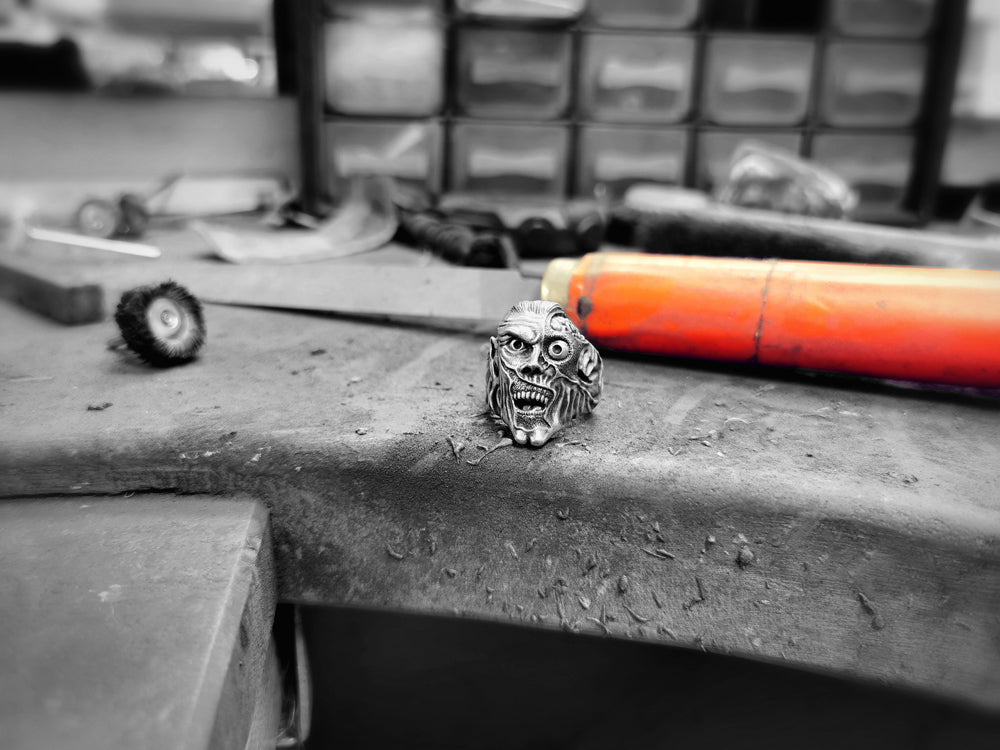 freakshow handmade silver zombie ring