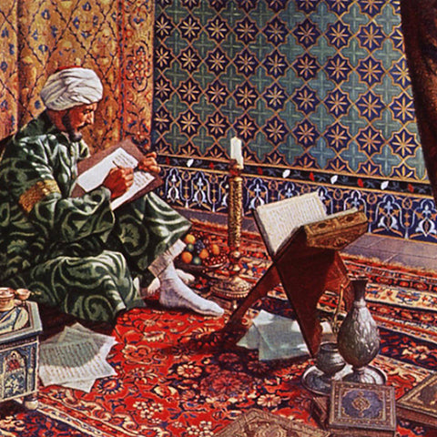 History of Tincture: Avicenna Writing the Canon of Medicine