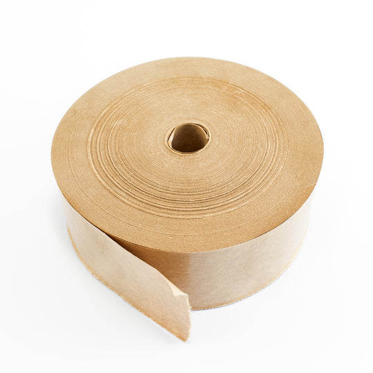 Reinforced water activated kraft paper tape