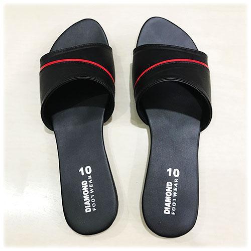 Black Flat Slide Sandal (Ladies) - Pabung