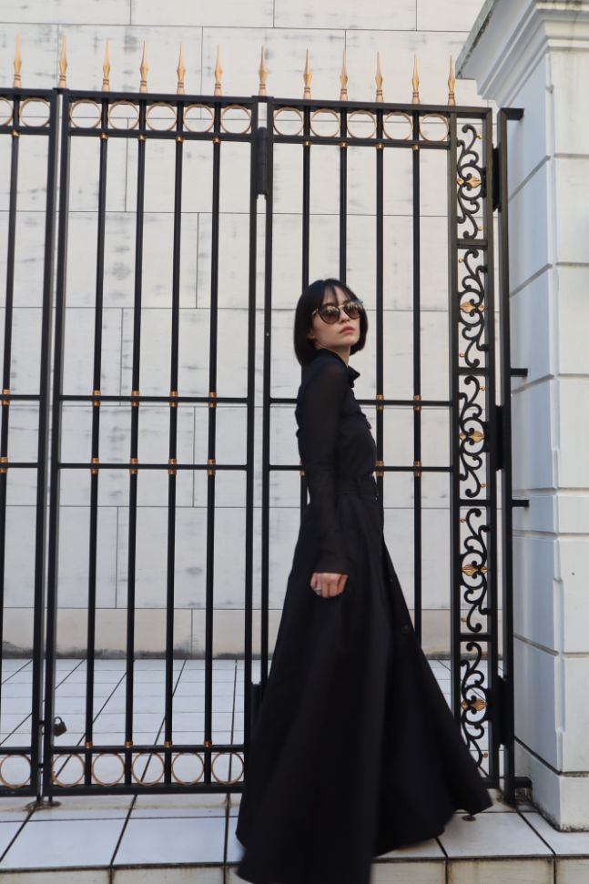 Bare maxi jacket dress - Black-