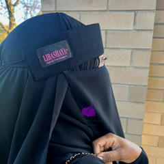 Black Saudi style niqab with elsatic sides