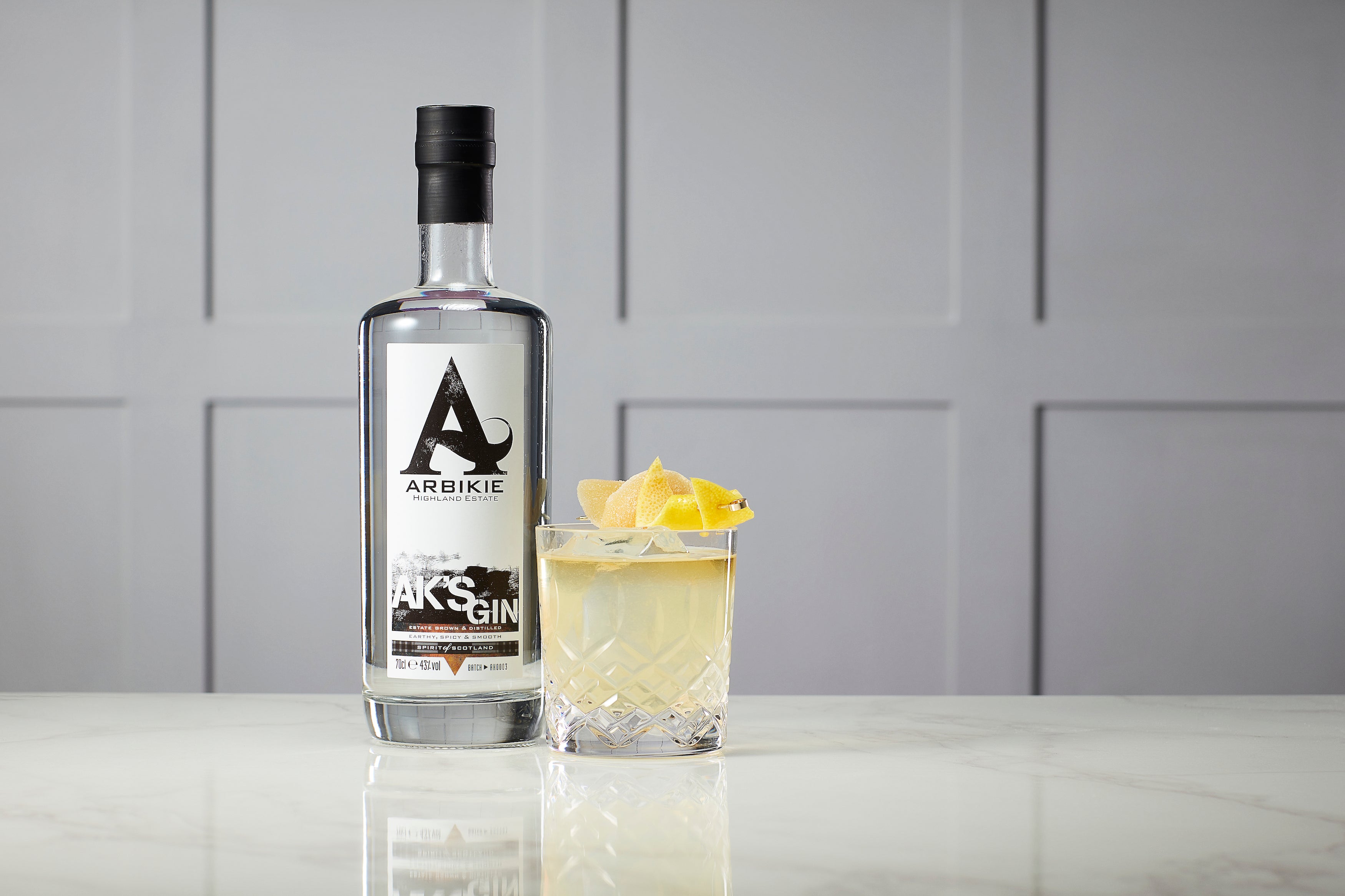 arbikie ak's gin highland penicillin cocktail