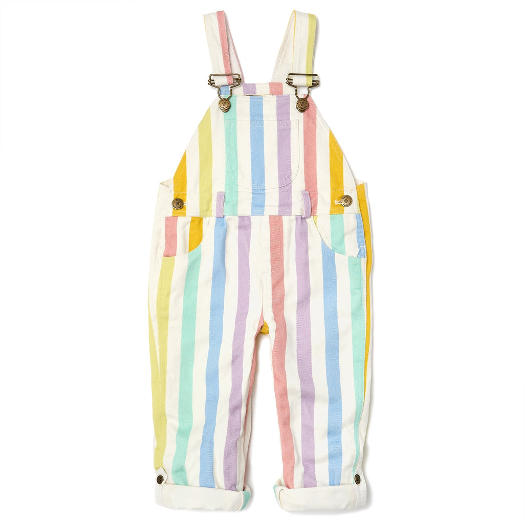 Classic Wide Stripe Denim Overalls - Pink – Dotty Dungarees (US)